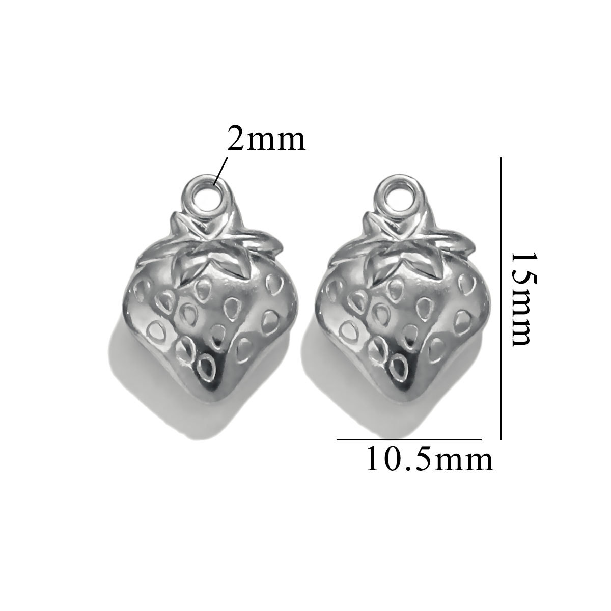 Silver color / 1 Piece Simple Cute Style Cartoon Strawberries Shape Stainless Steel  Gold Color Women's Pendant Picture27